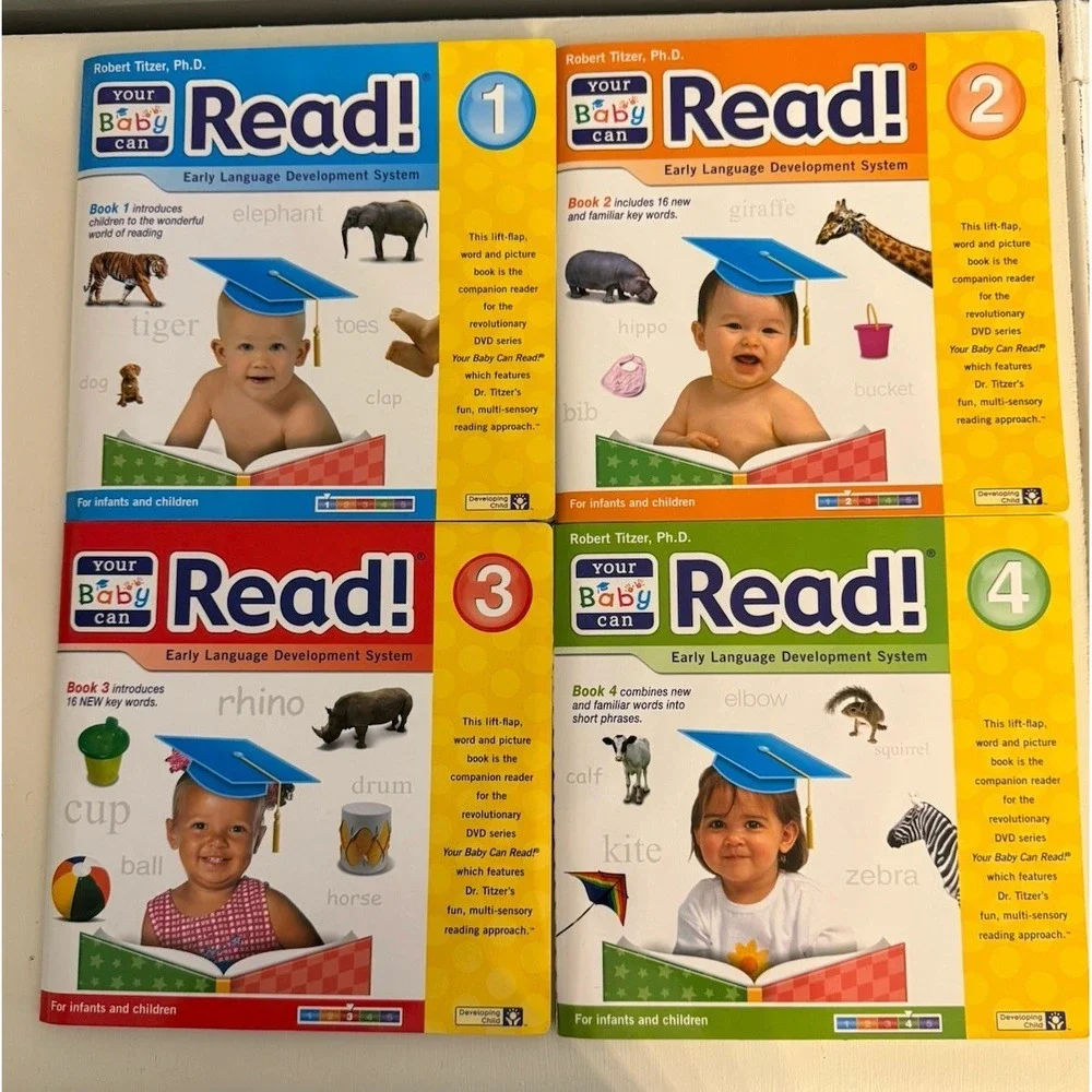 Your Baby Can Read Kit ENGLISH Reading System 4 DVD, 4 BOOKS, 20 CARDS New‎ Read